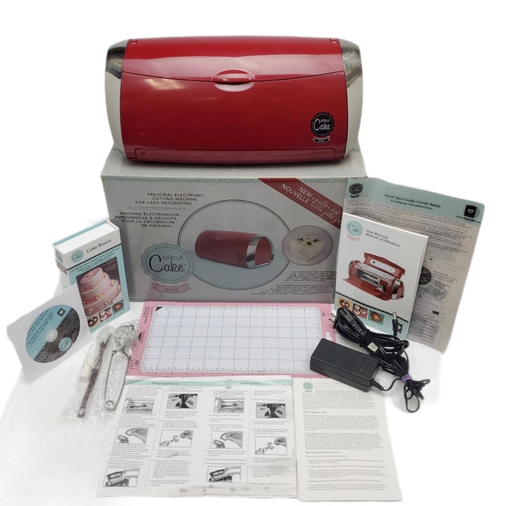 Brand new in box- Red Cricut Cake Mini and cake tool kit set